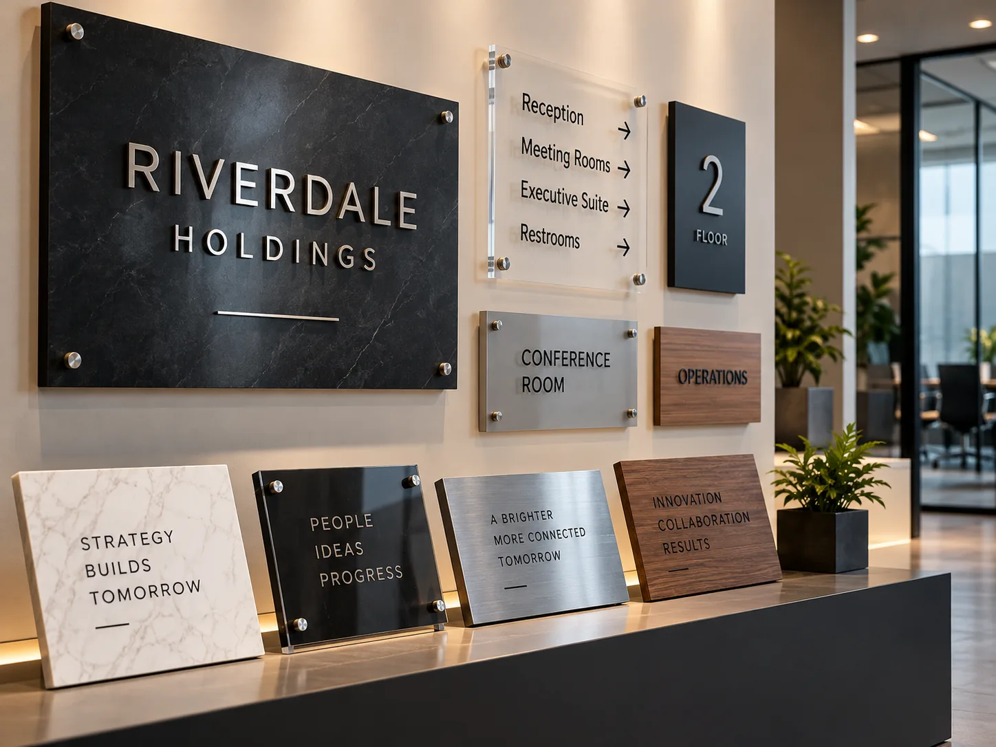 Imagem provisória de placas personalizadas para empresas